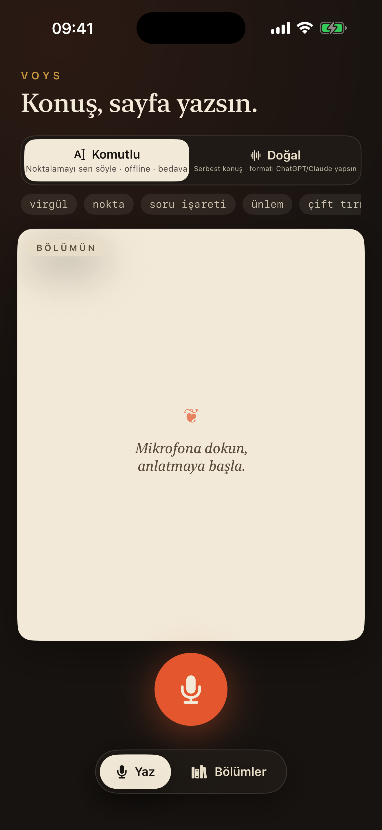 Kayıt ekranı